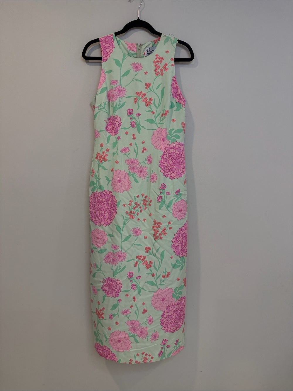 Vintage Lilly Pulitzer White Label Dress 100% Silk Floral Maxi Sz10
